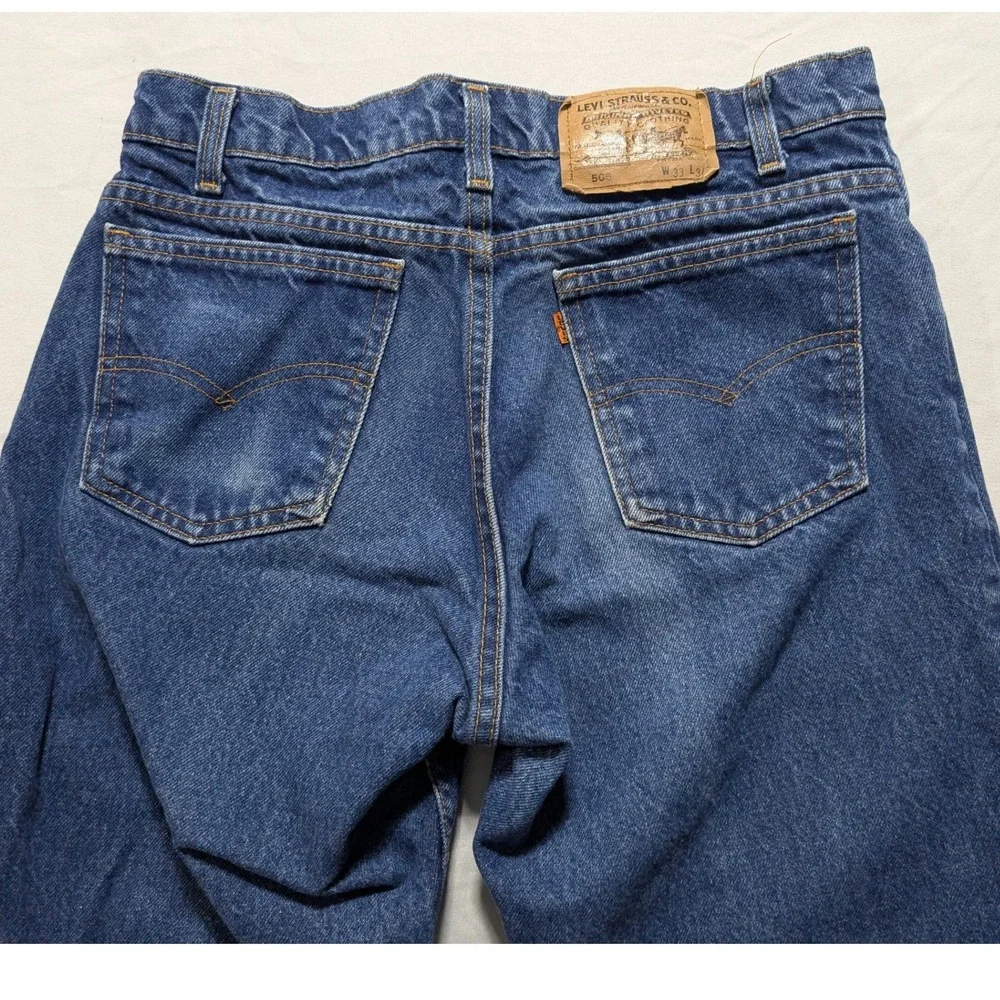 VTG 80/90s Levis 506 Orange Tab Jeans Made in USA Medium Wash Blue Actual 32x30